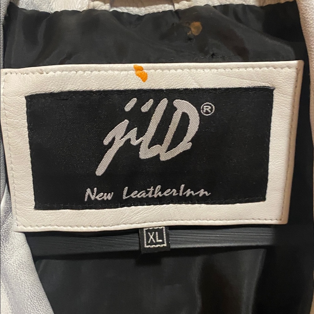 EUC Jild New Leather Inn white gray motorcycle biker jacket soft 100% leather XL - Picture 9 of 15